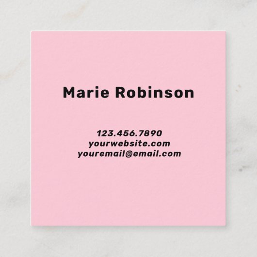 QR-code Modern pastel roze Boho Feminine Vierkante Visitekaartje (Achterkant)