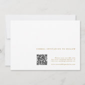QR code Modern Photo Wedding Gold Save The Date (Achterkant)