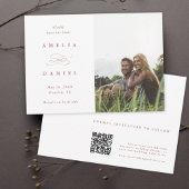 QR code Modern Photo Wedding Roos Gold Save The Date