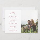 QR code Modern Photo Wedding Roos Gold Save The Date (Voorkant)