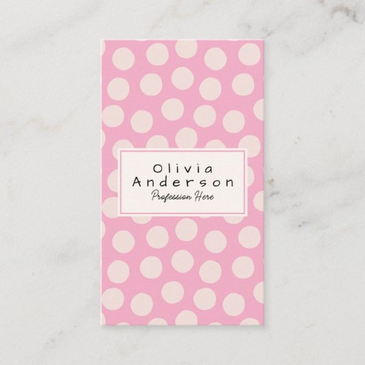 QR Code Modern Pink Quirky Unique Girly Trendy Visitekaartje (Voorkant)