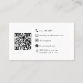QR-code Modern Professional Black White Visitekaartje (Achterkant)