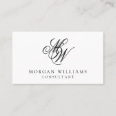 QR-code Modern Professional Black White Visitekaartje (Voorkant)