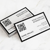QR-code - Modern Professional Black White Visitekaartje