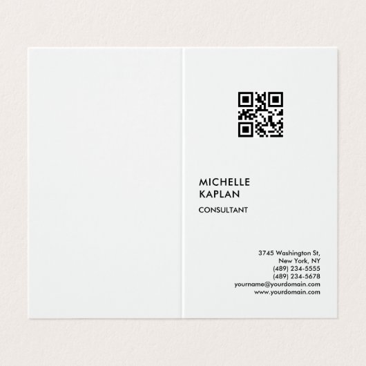 QR Code Modern Professioneel Exclusief Visitekaartje (Buitenkant ongevouwen)