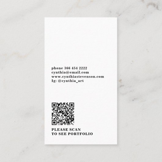 QR CODE modern professioneel model foto Visitekaartje (Achterkant)