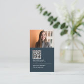 QR-code Modern professioneel onroerend goed foto B Visitekaartje (Staand voorkant)