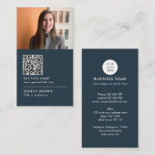 QR-code Modern professioneel onroerend goed foto B Visitekaartje (Voorkant / Achterkant)