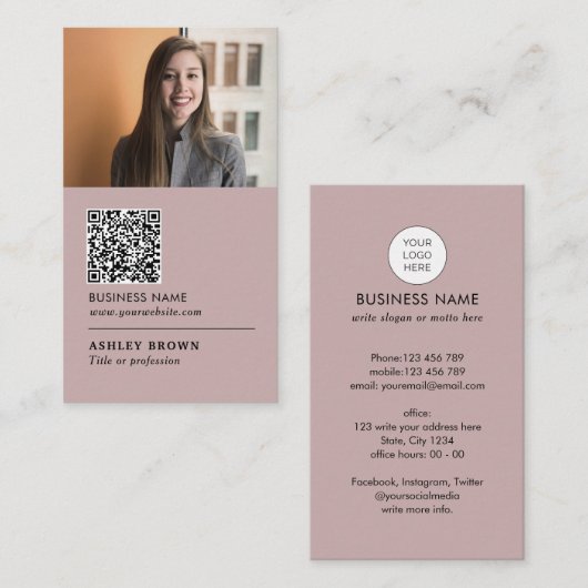 QR-code Modern professioneel onroerend goed foto B Visitekaartje (Voorkant / Achterkant)