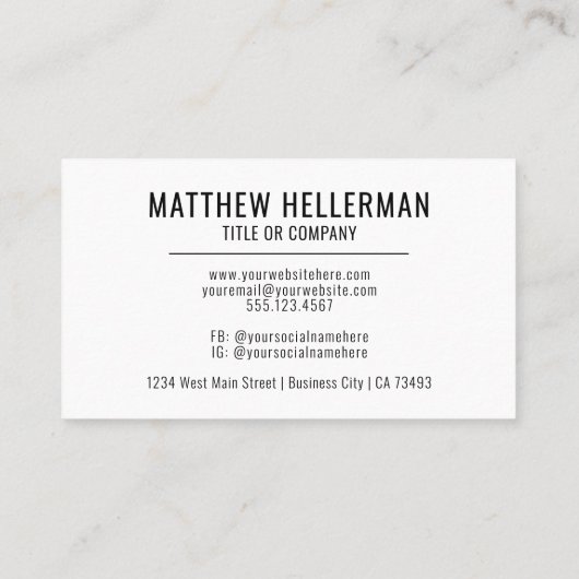 QR Code Modern Professioneel Zwart Wit Logo Visitekaartje (Achterkant)