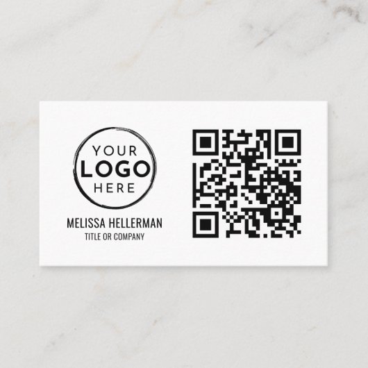 QR Code Modern Professionele Foto Uw Logo Visitekaartje (Voorkant)