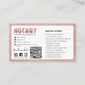 QR-code | Modern Roos Gold Mobile Notaris Publiek Visitekaartje (Achterkant)