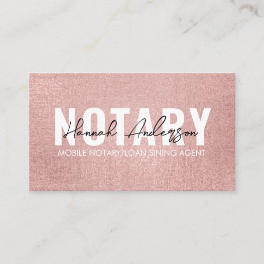 QR-code | Modern Roos Gold Mobile Notaris Publiek Visitekaartje (Voorkant)