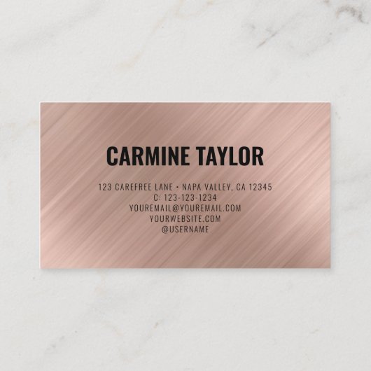 QR Code Modern Roos Goud Visitekaartje (Achterkant)