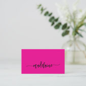 QR Code Modern Roze Zwart Elegant Visitekaartje (Staand voorkant)