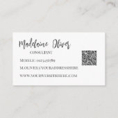 QR Code Modern Roze Zwart Elegant Visitekaartje (Achterkant)