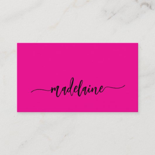 QR Code Modern Roze Zwart Elegant Visitekaartje (Voorkant)