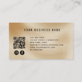 QR-code Modern scanbaar pastelglas script Visitekaartje (Achterkant)