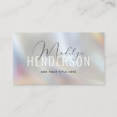 QR-code Modern scannbaar script Pearl Glass Visitekaartje (Voorkant)