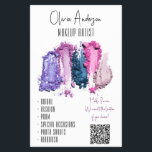 QR-code Modern schoonheidsstaal Makeup artiest Flyer<br><div class="desc">Modern Makeup Artist Beauty Swatch Business Collectie - Een schoon en eenvoudig aangepast collectie voor schoonheidsdoeleinden met poppen kleur die worden geleverd door heldere schaduwstalen in het oog. Paarse, roze en blauwe oogschaduwstalen maken dit collectie perfect voor de schoonheidsprofessional die op de beste manier wil uitkomen. Deze flyer heeft een...</div>