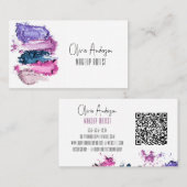 QR-code Modern schoonheidsstaal Makeup artiest Visitekaartje (Voorkant / Achterkant)