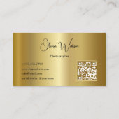 QR Code Modern Schrift Goud Fotograaf Visitekaartje (Achterkant)