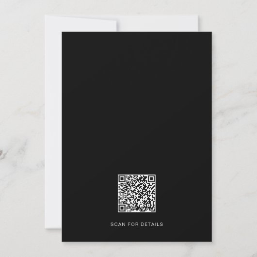QR Code Modern Script Bruiloft Kaart (Achterkant)