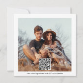 QR-code Modern script foto-overlay vierkant huweli Save The Date (Achterkant)