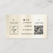 Qr Code Modern script Geglazuurd wit Wimper Visitekaartje (Achterkant)
