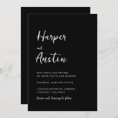 QR Code Modern Script Weddenschap Kaart (Voorkant / Achterkant)