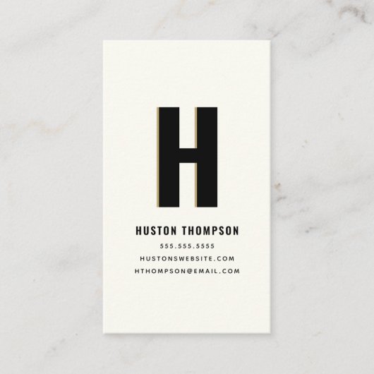 QR Code Modern Shadow Monogram Stijlvol Trendy Coo Visitekaartje (Voorkant)