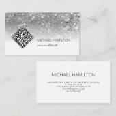 QR-code Modern Silver Visitekaartje (Voorkant / Achterkant)