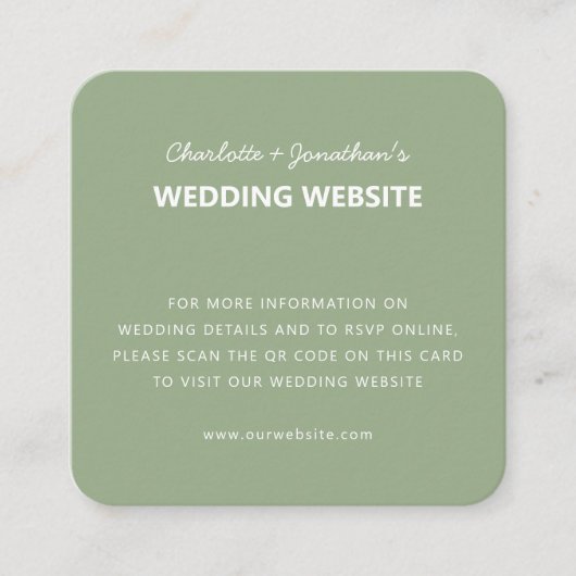 QR Code Modern Simple Fall Weddenschap Website Informatiekaartje (Voorkant)