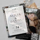 QR code modern simple typography 2 photo wedding Kaart