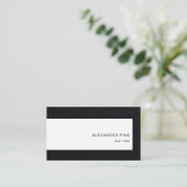 QR Code Modern Slank Zwart Wit Professioneel Visitekaartje (Staand voorkant)