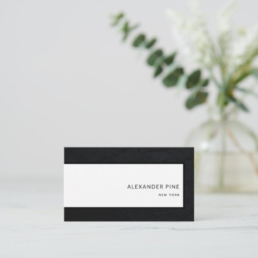 QR Code Modern Slank Zwart Wit Professioneel Visitekaartje (Staand voorkant)