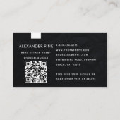 QR Code Modern Slank Zwart Wit Professioneel Visitekaartje (Achterkant)