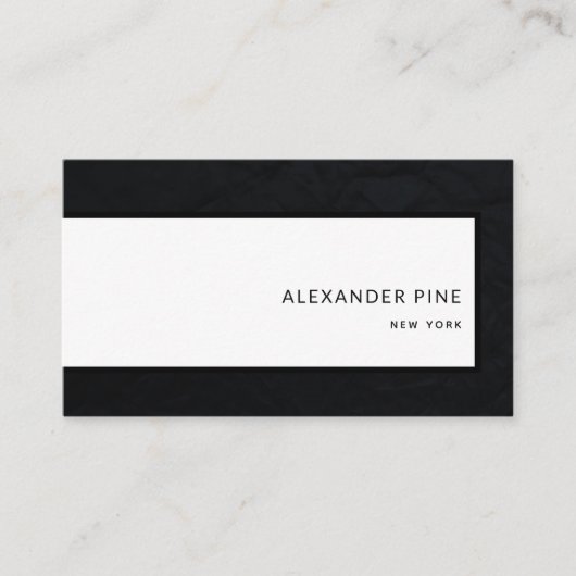 QR Code Modern Slank Zwart Wit Professioneel Visitekaartje (Voorkant)