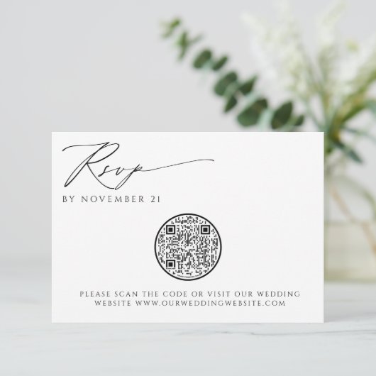 QR-code Modern Sophisticn Wedding RSVP (Staand voorkant)