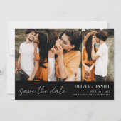 QR Code Modern Sparen de Datum 4 Foto Elegant Save The Date (Voorkant)