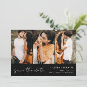 QR Code Modern Sparen de Datum 4 Foto Elegant Save The Date (Staand voorkant)