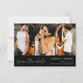 QR Code Modern Sparen de Datum 4 Foto Elegant Save The Date (Voorkant)