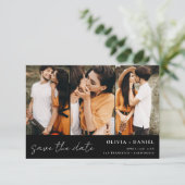 QR Code Modern Sparen de Datum 4 Foto Elegant Save The Date (Staand voorkant)