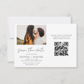 QR Code Modern Sparen de Datum 4 Foto Elegant Save The Date (Achterkant)