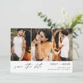 QR Code Modern Sparen de Datum 4 Foto Elegant Save The Date (Staand voorkant)
