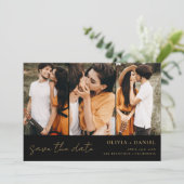 QR Code Modern Sparen de Datum 4 Foto Elegant Save The Date (Staand voorkant)