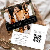 QR Code Modern Sparen de Datum 4 Foto Elegant Save The Date