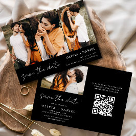 QR Code Modern Sparen de Datum 4 Foto Elegant Save The Date