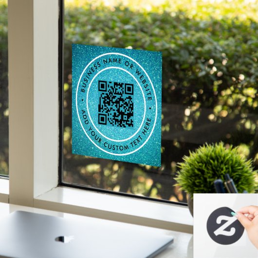 QR Code | Modern Stijl Scannbaar Raamsticker (Kantoor)