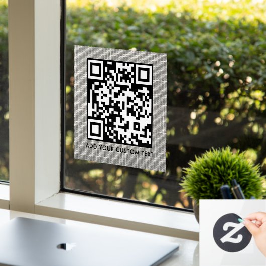 QR Code | Modern Stijl Scannbaar Raamsticker (Kantoor)